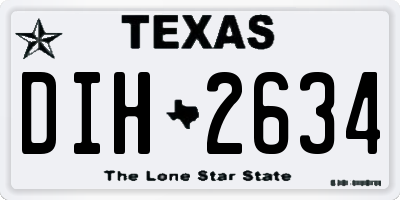 TX license plate DIH2634