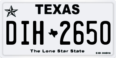 TX license plate DIH2650