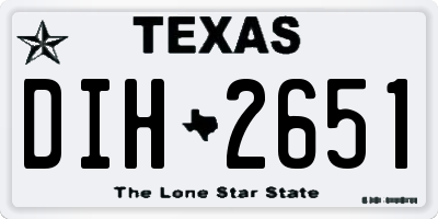 TX license plate DIH2651