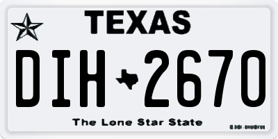 TX license plate DIH2670