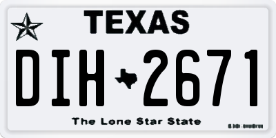 TX license plate DIH2671