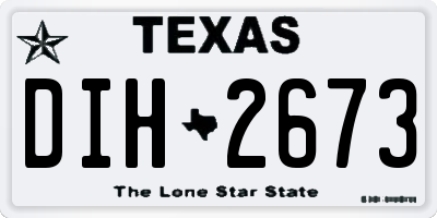 TX license plate DIH2673