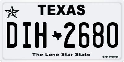 TX license plate DIH2680