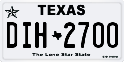 TX license plate DIH2700