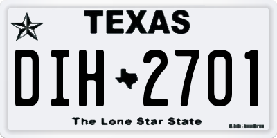 TX license plate DIH2701