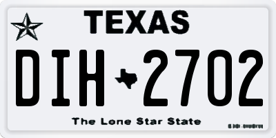 TX license plate DIH2702