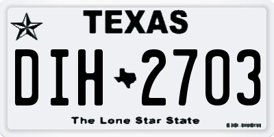 TX license plate DIH2703