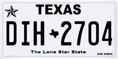 TX license plate DIH2704