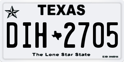 TX license plate DIH2705