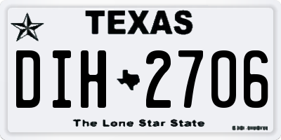 TX license plate DIH2706