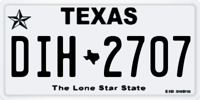 TX license plate DIH2707