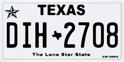 TX license plate DIH2708