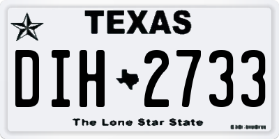 TX license plate DIH2733