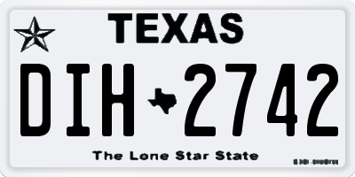 TX license plate DIH2742