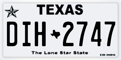 TX license plate DIH2747
