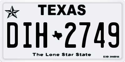TX license plate DIH2749