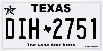 TX license plate DIH2751