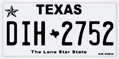 TX license plate DIH2752