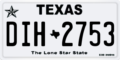 TX license plate DIH2753