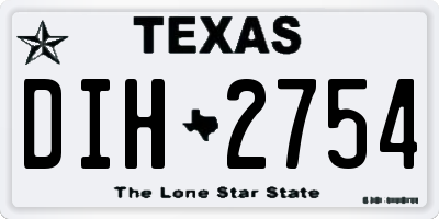 TX license plate DIH2754