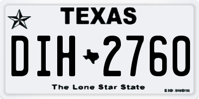 TX license plate DIH2760