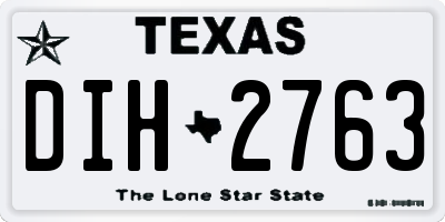 TX license plate DIH2763