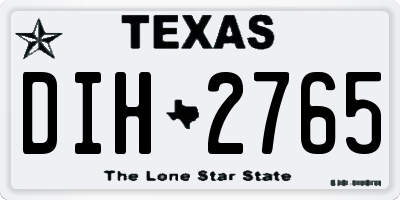TX license plate DIH2765