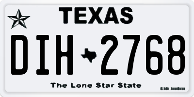 TX license plate DIH2768