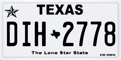TX license plate DIH2778