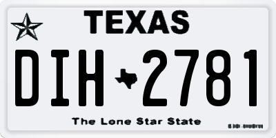 TX license plate DIH2781
