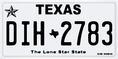 TX license plate DIH2783