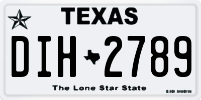 TX license plate DIH2789