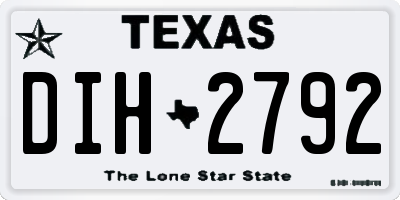 TX license plate DIH2792