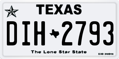 TX license plate DIH2793