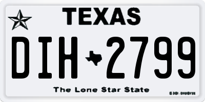 TX license plate DIH2799