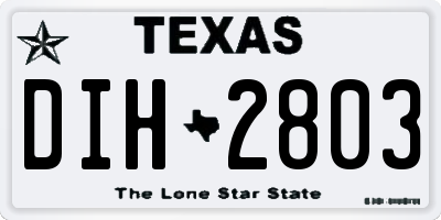 TX license plate DIH2803