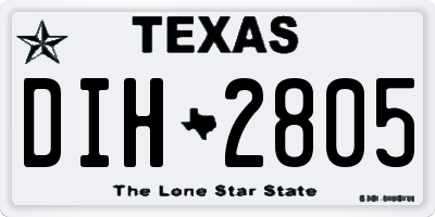 TX license plate DIH2805