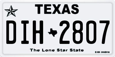 TX license plate DIH2807