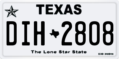 TX license plate DIH2808