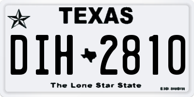 TX license plate DIH2810