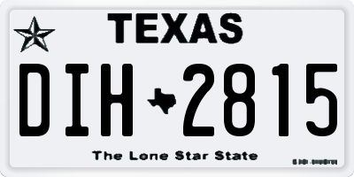 TX license plate DIH2815