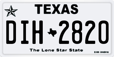 TX license plate DIH2820