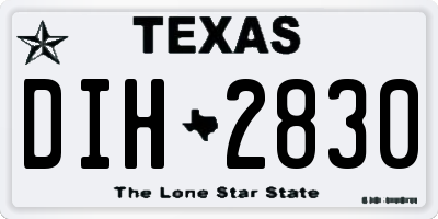 TX license plate DIH2830
