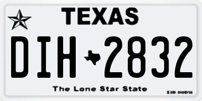 TX license plate DIH2832