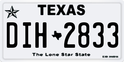 TX license plate DIH2833