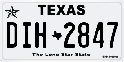 TX license plate DIH2847