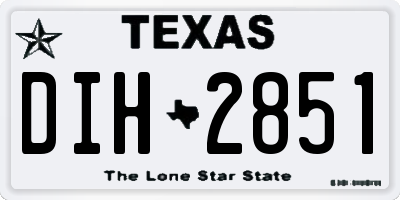 TX license plate DIH2851