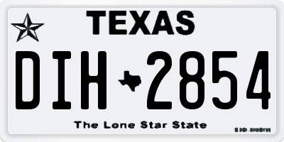TX license plate DIH2854