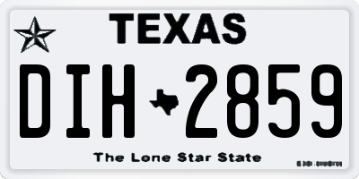 TX license plate DIH2859