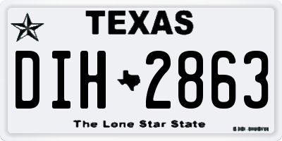 TX license plate DIH2863